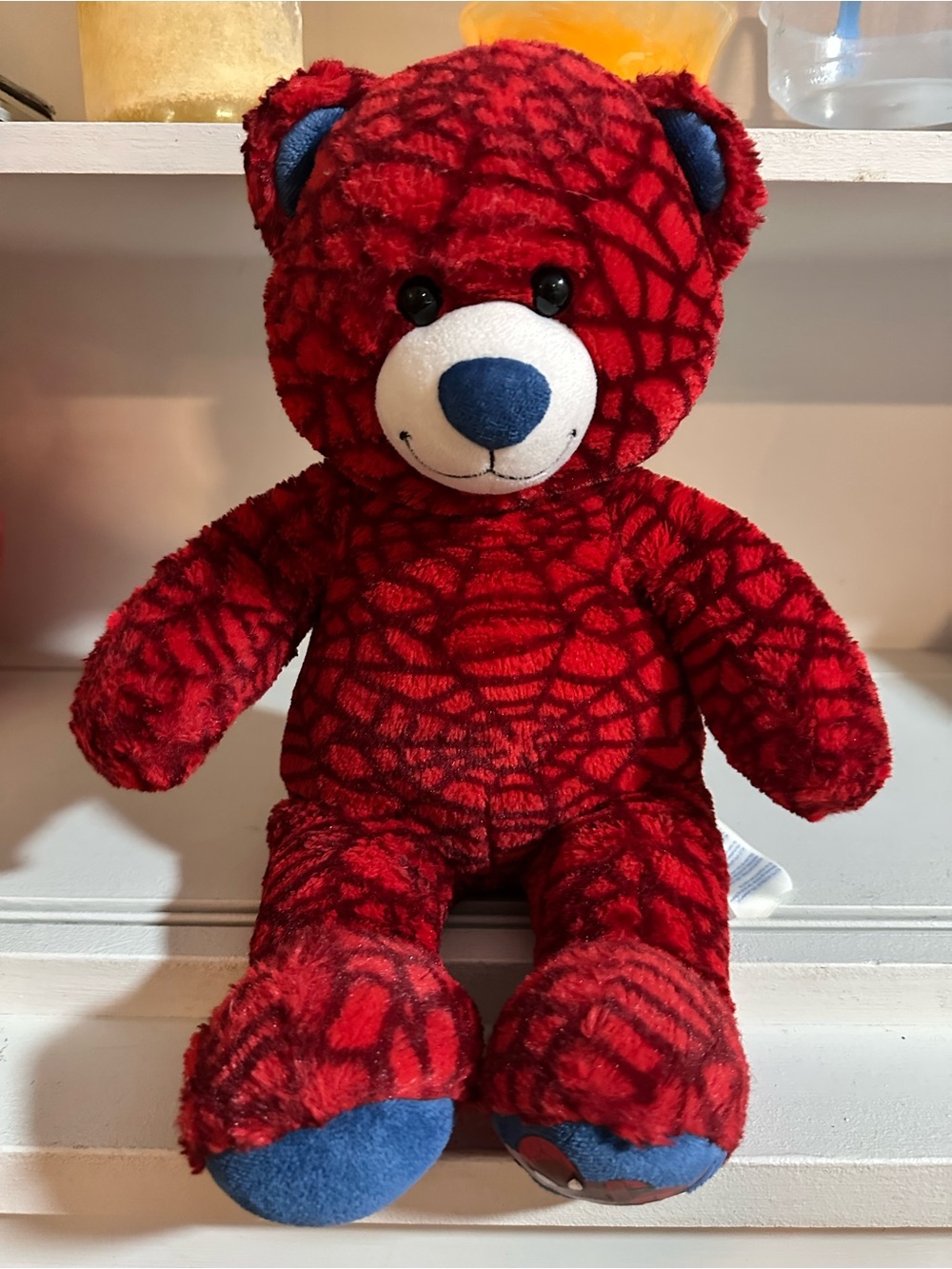Marvel Red Plush Teddy Bear with Blue Nose & Paws